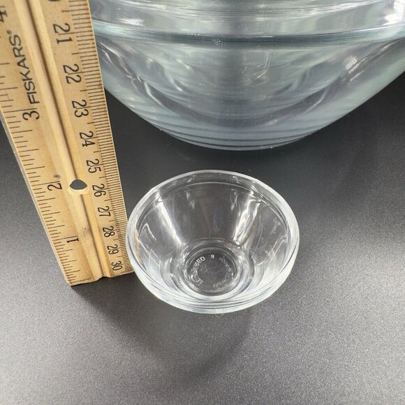 Bormioli Rocco Clear Round Nesting Bowls Set 8 Tempered Glass Bowls Dishes VTG - Picture 6 of 15